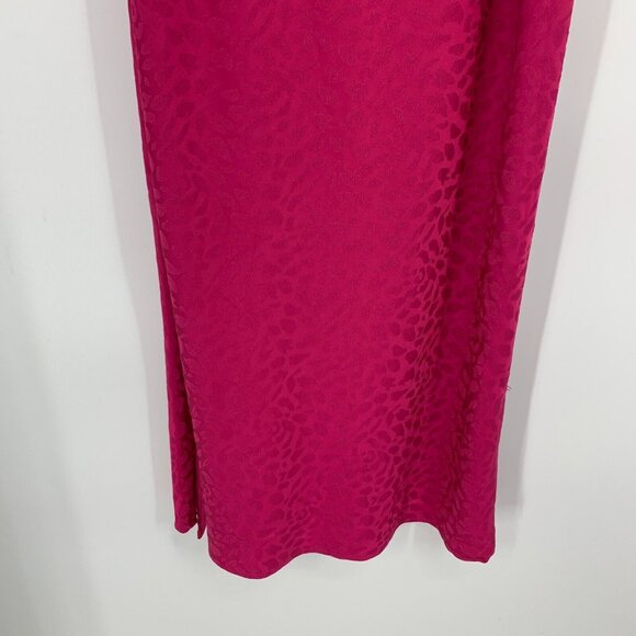 WAYF Slip Dress Elvira Midi Pink Leopard Print Sleeveless - Picture 11 of 16